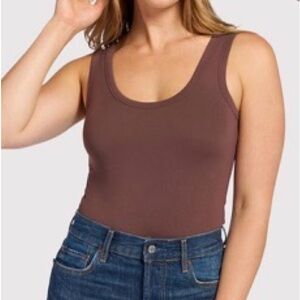 Nuuds Women's Scoop Neck Bodysuit in Coffee